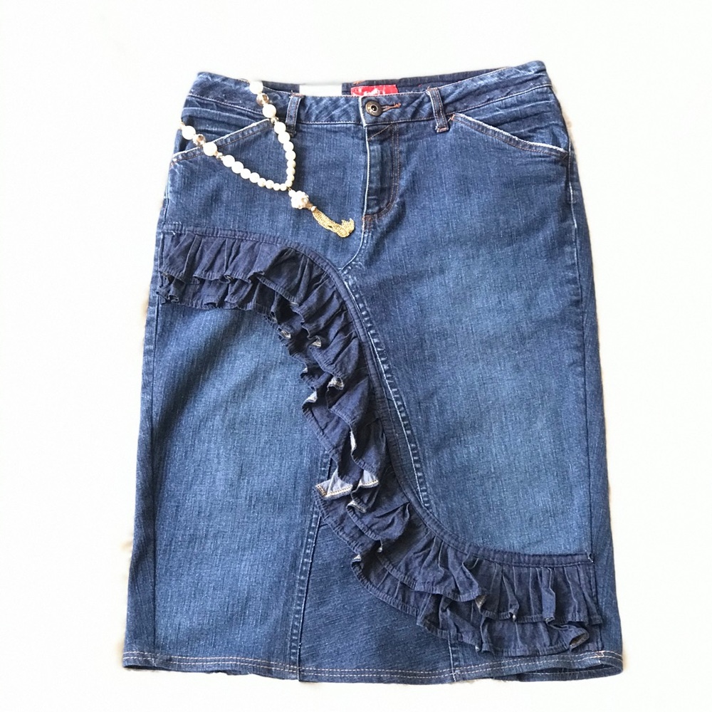 Custom Delarosa Jean Skirt - Picture 1 of 8